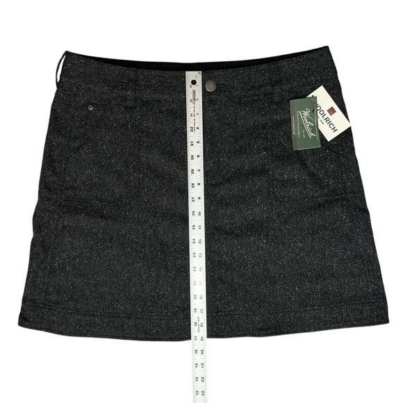 WOOLRICH Woodlyn Mini Skirt sz 16 Onyx Gray Wool Blend Pockets Fall Winter 5063 - Picture 4 of 11